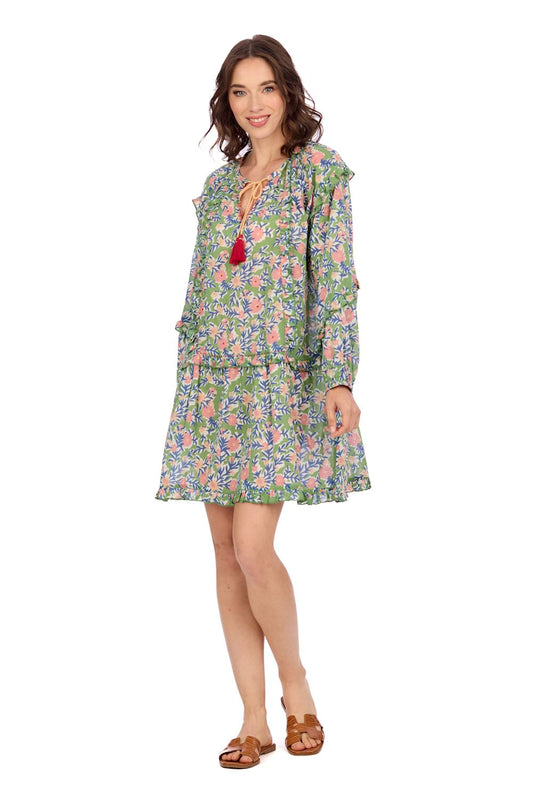 Mud Pie - Dress - Floral Shawna Tunic - Green