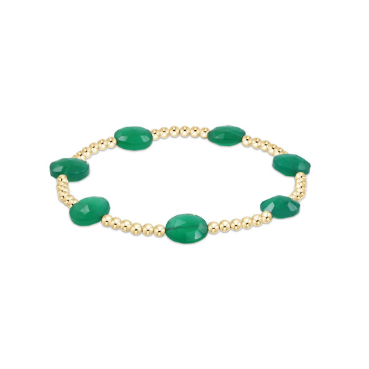 Enewton - Admire Gold 3mm Bead Bracelet - Green Onyx