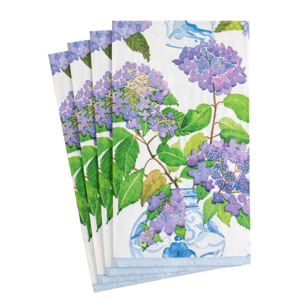 Caspari - Guest Towel Napkins - Hydrangeas and Porcelain