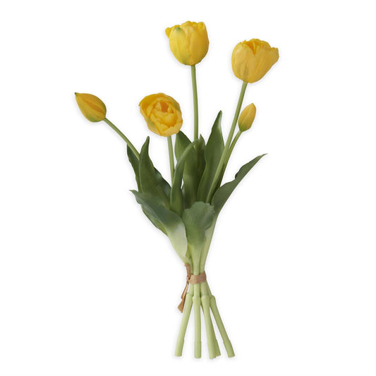 Tulip Bud & Bloom - 15 Inch Yellow Real Touch