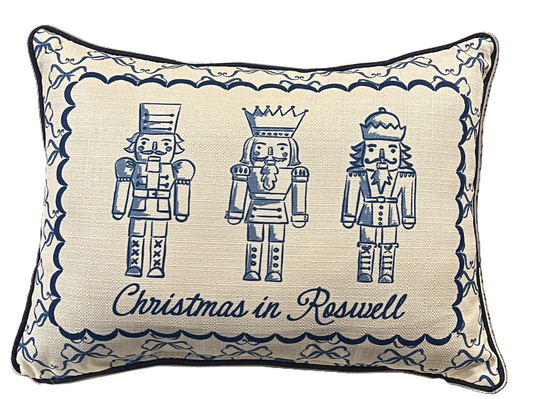 Little Birdie - Christmas in Roswell Chinoiserie Nutcracker Pillow.