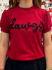 Tee Shirt - Red Short Sleeve - Black Glitter Dawgs - Findlay Rowe Designs