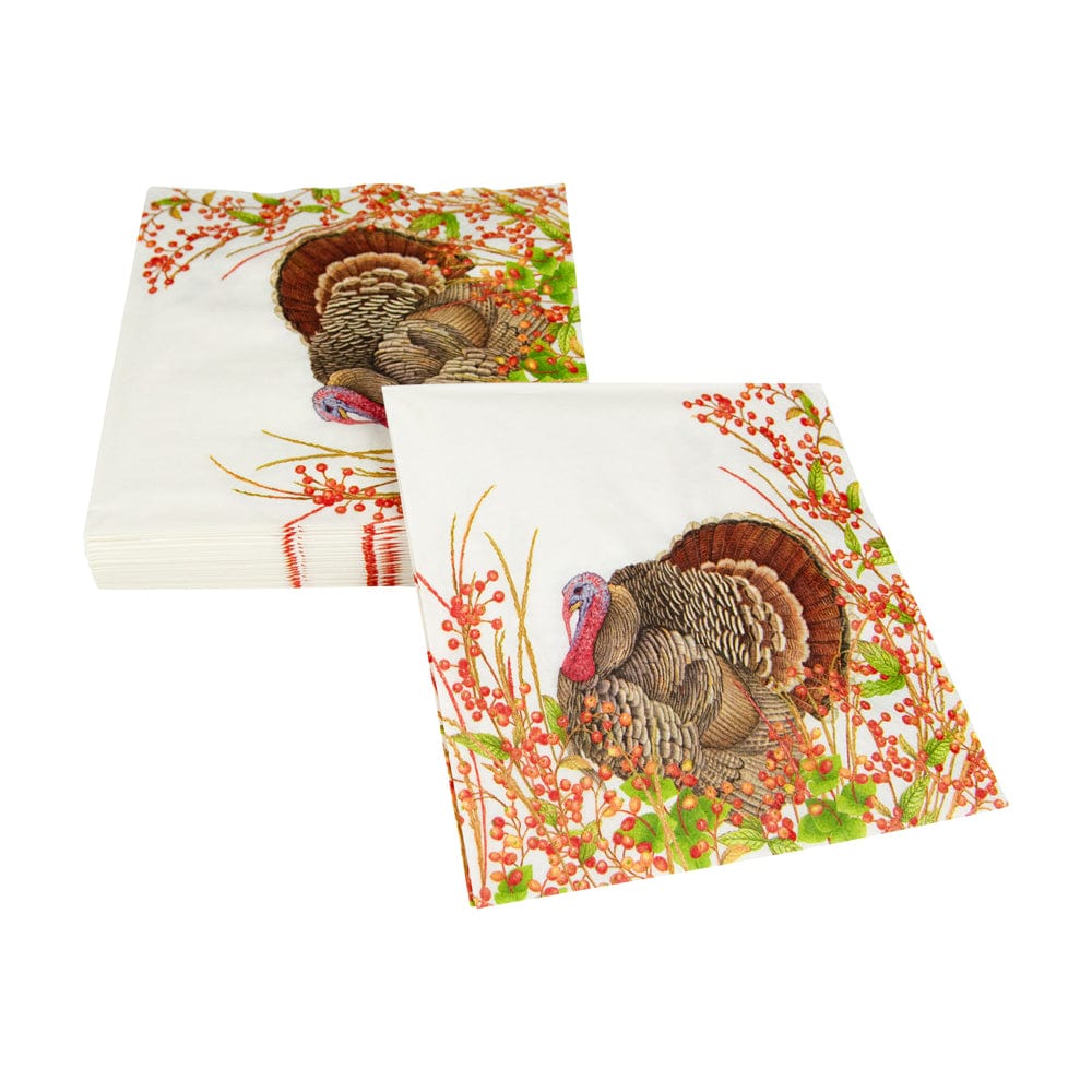 Caspari - Luncheon Napkins - Turkey And Berries - Findlay Rowe Designs