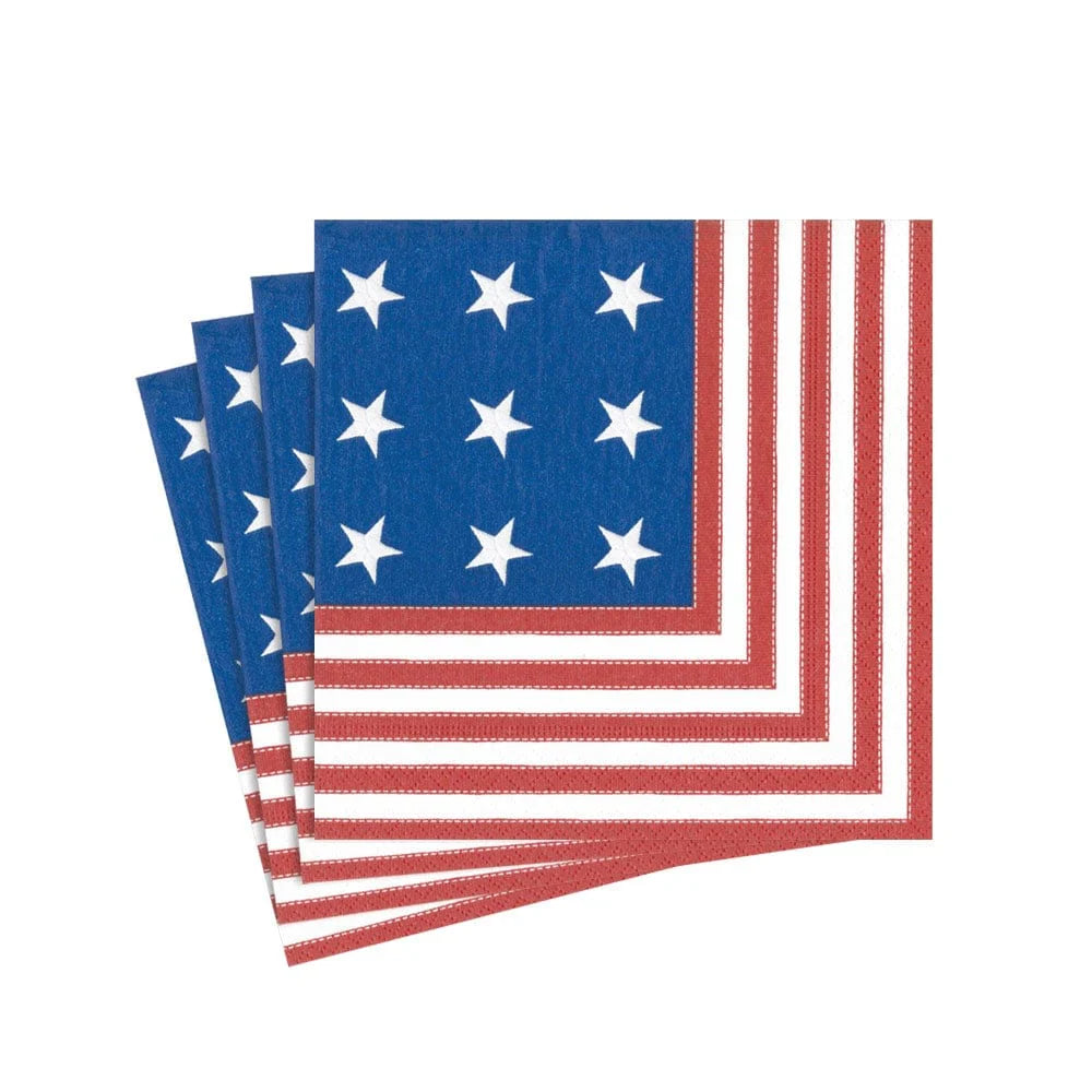 Caspari - Napkins Star Spangled Cocktail - 20 Per Package - Findlay Rowe Designs