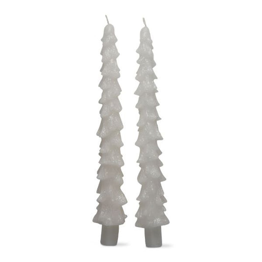 Spruce Taper Candles - Set Of 2 - White