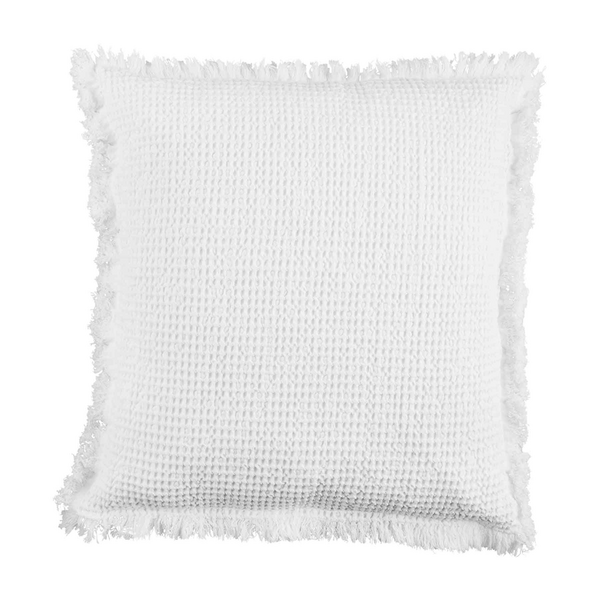 Clearance - Mud Pie - White Waffle Weave Throw Pillow