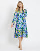 Jude Connally - Monaco Midi Dress Cotton Voile - Abstract Moma Iris - Findlay Rowe Designs