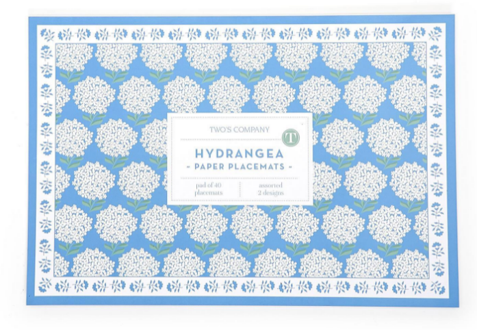 Hydrangea 40 Pc Paper Placemat Book - Findlay Rowe Designs