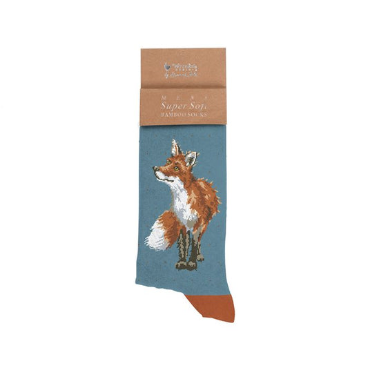 Clearance - Mens Socks - Wrendale - Bright Eyed and Bushy Tailed - Fox