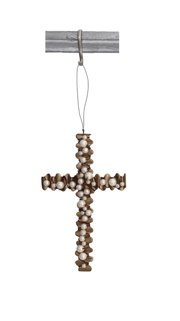 Ornament - Cross - Metal Wire Beads - Findlay Rowe Designs