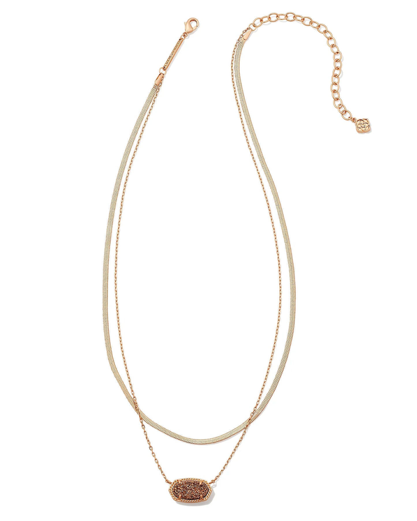 Kendra Scott - Elisa Herringbone Rose Gold Multi Strand Necklace - Rose - Findlay Rowe Designs