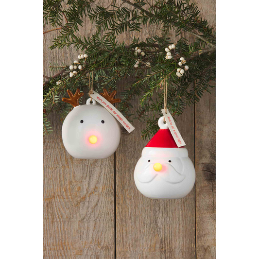 Mud Pie - Ornament - Light Up Santa Snowman