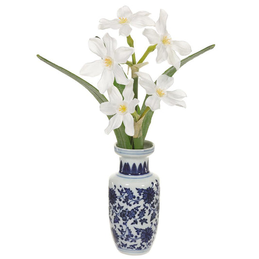 Ceramic Vase - 12in Daffodil White