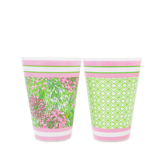 Lilly Pulitzer - Pool Cups - Lime Feeling Good