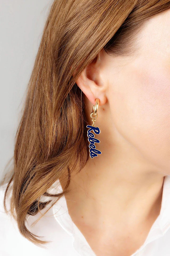 Earrings - Ole Miss Rebels Enamel Drop Hoop