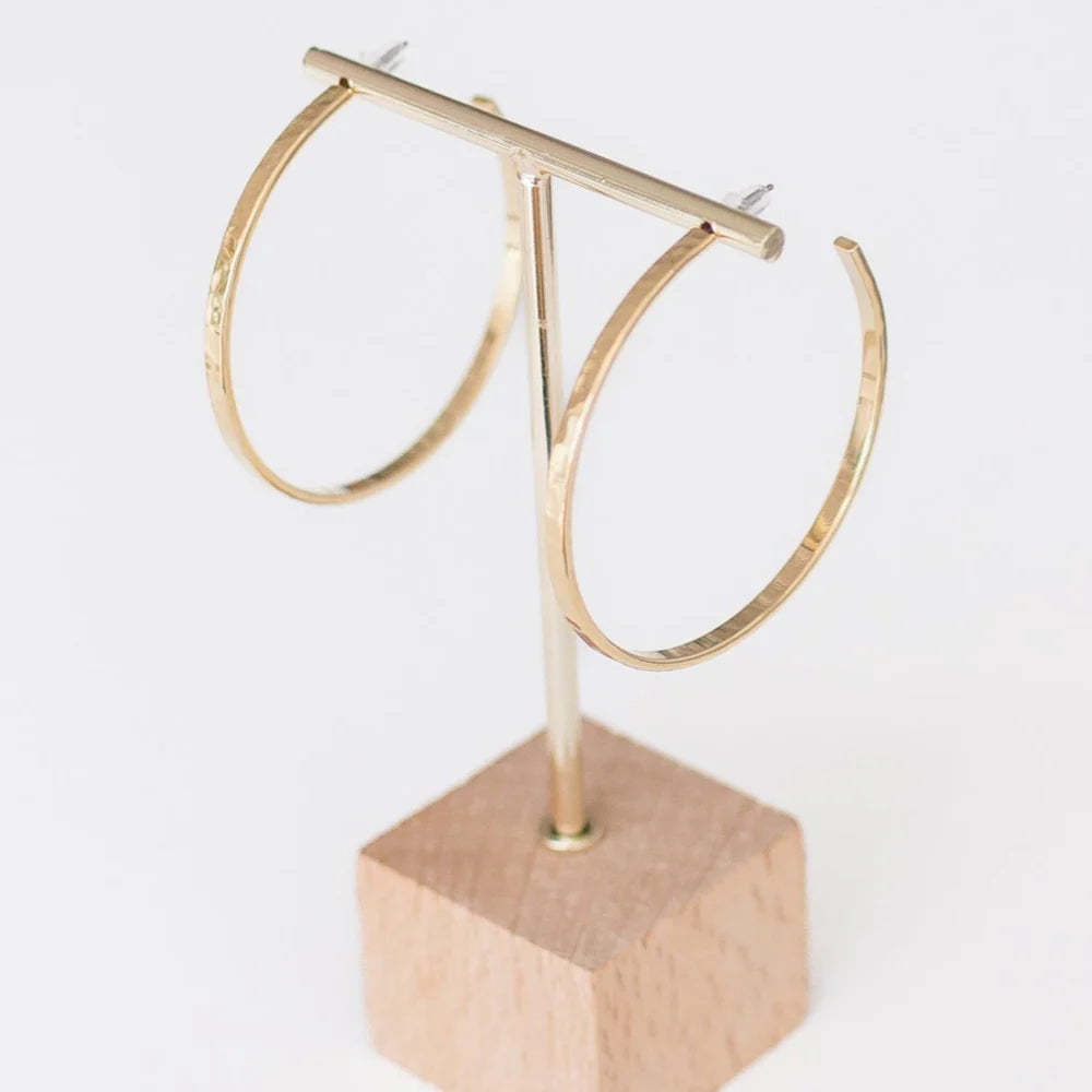 Leslie Curtis -  Brigitte Hammered Gold Hoops - Findlay Rowe Designs