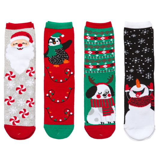 Socks - Women - Gripper Crew - Christmas