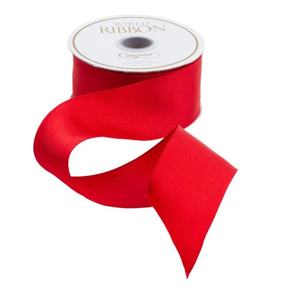 Caspari - Ribbon - Red Satin Wired - 9 Yard - Findlay Rowe Designs