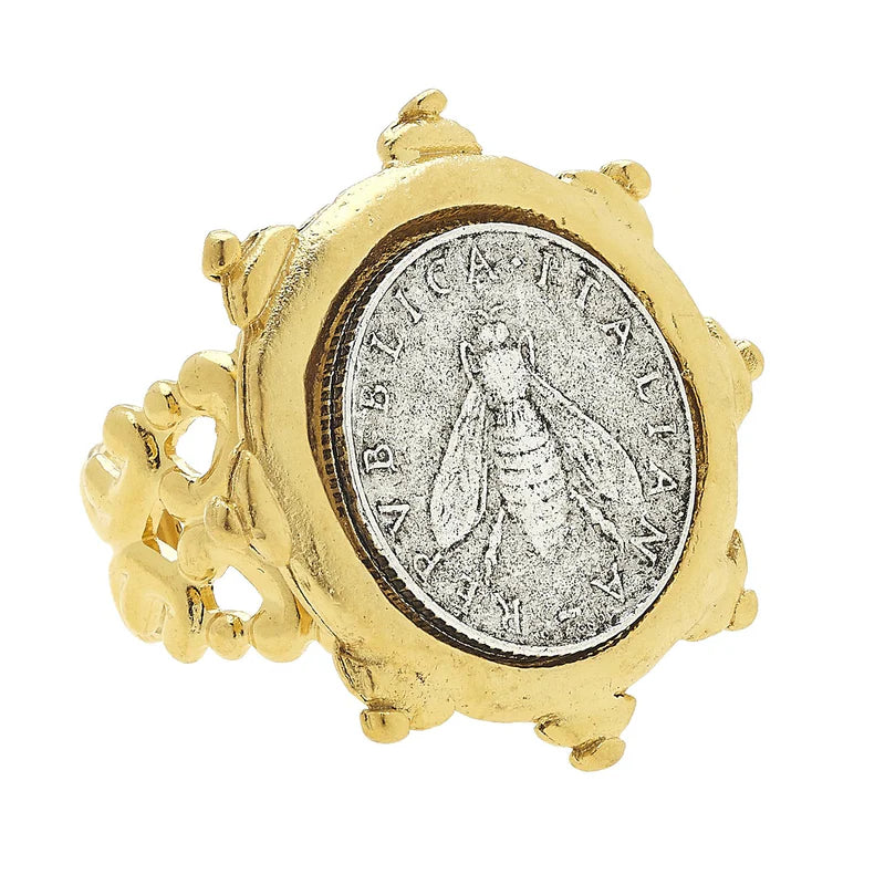 Susan Shaw - Ring - Florence Italian Bee Coin - Findlay Rowe Designs