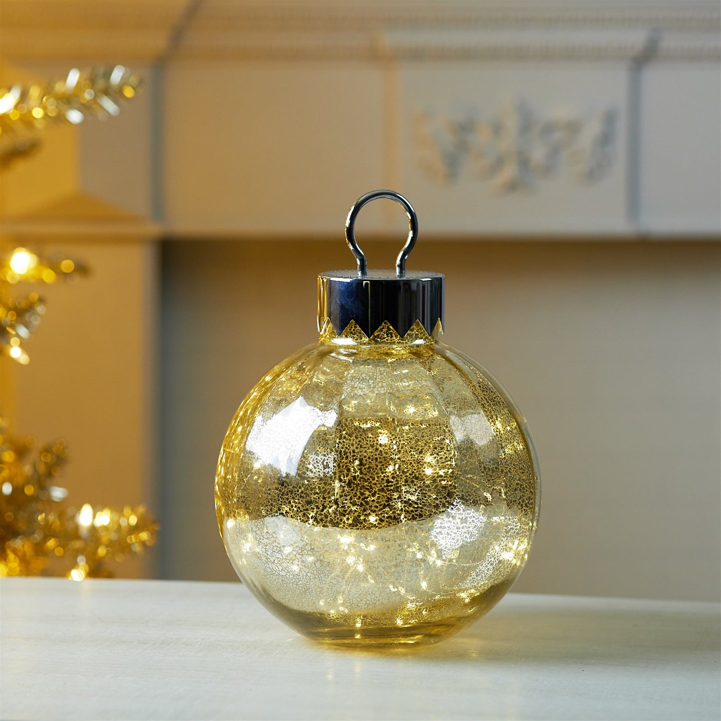 Ornament - Glass LED Ball  13 H