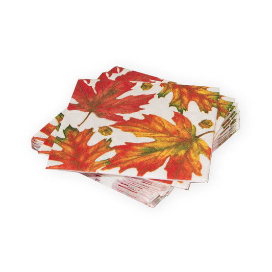 Caspari - Cocktail Napkins - Autumn Hues White - Findlay Rowe Designs