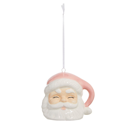 Ornament - Light Pink Santa Face - Findlay Rowe Designs