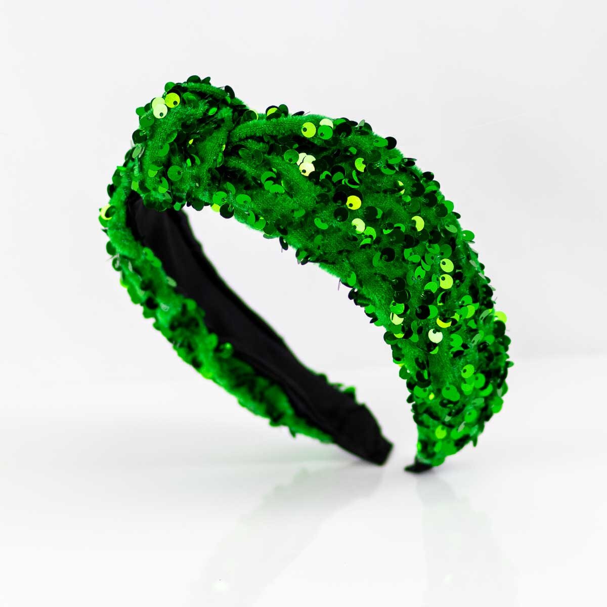 Headband - Sequin Knotted - Green - Findlay Rowe Designs