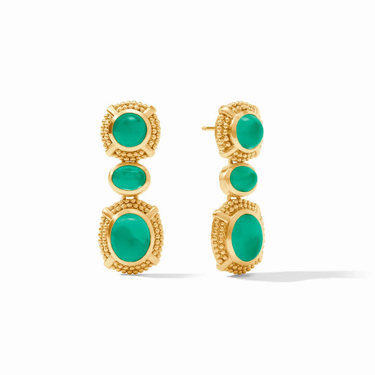 Julie Vos - Cabochon Statement Earring - Emerald Green