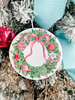 Round Top - Ornament - Pink Wreath - Findlay Rowe Designs