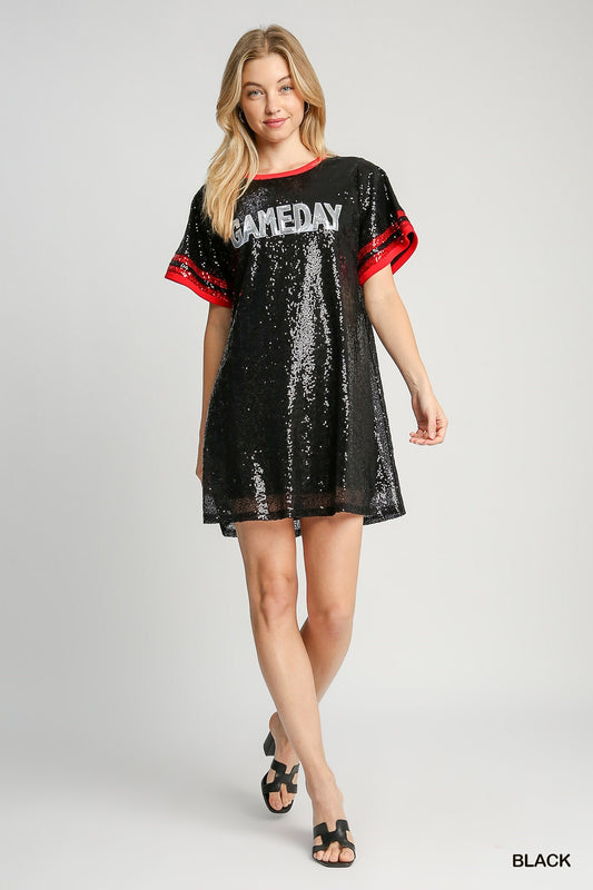 Dress - Round Neck Mini Sequined - Game Day - Findlay Rowe Designs