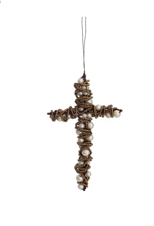 Ornament - Cross - Metal Wire Beads - Findlay Rowe Designs