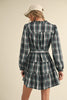 Dress - Green Plaid Mini - Findlay Rowe Designs