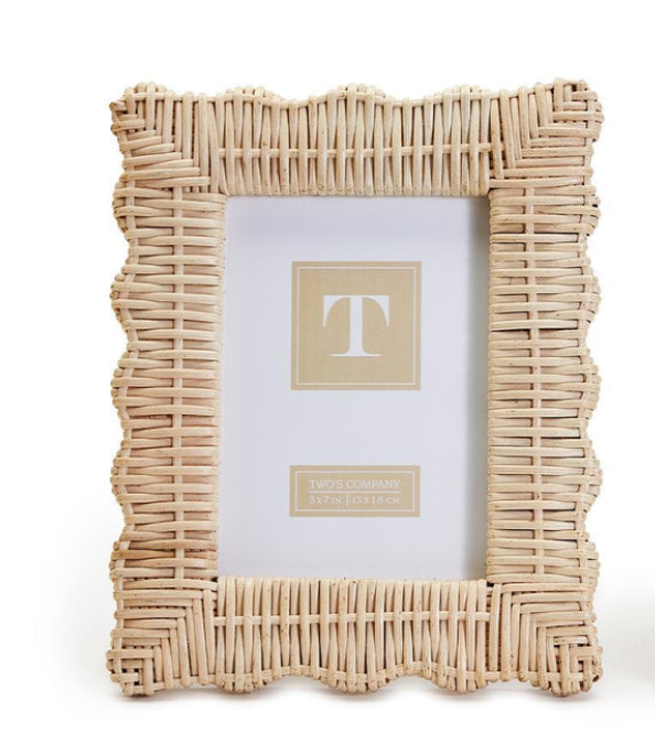 5x7 frame - Wicker Weave - White Faux - Findlay Rowe Designs