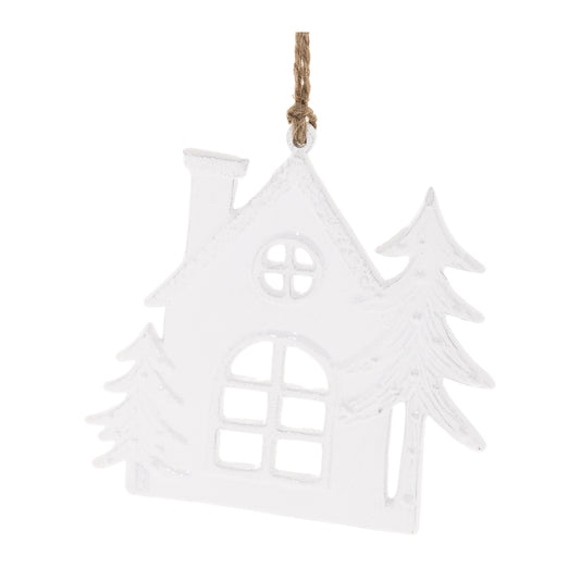 Ornament - House 4.5in high - White - Findlay Rowe Designs