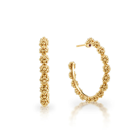 Hoop Earrings - Berry Icon Medium - Gold - Findlay Rowe Designs