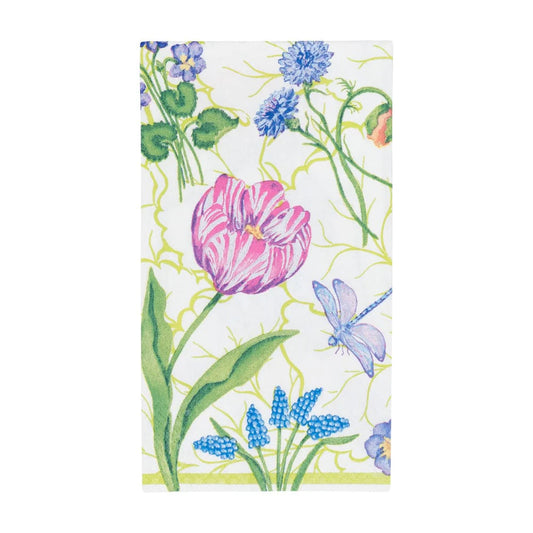 Caspari - Guest Towel Napkins - Floral Majolica