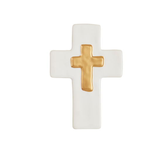 Mud Pie - Ceramic Gold Cross