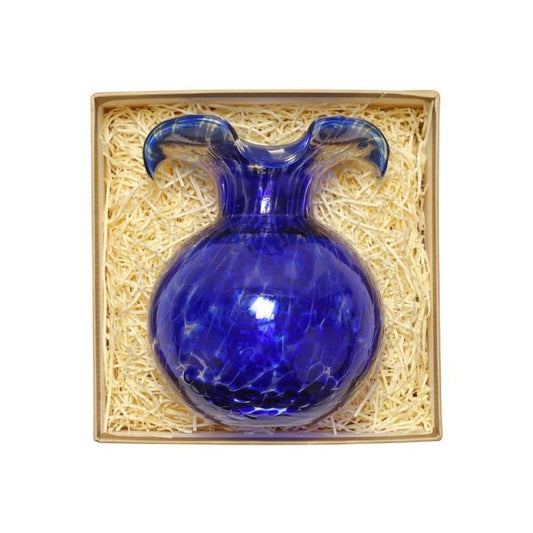 Vietri - Hibiscus Glass Cobalt Tortoiseshell Bud Vase - Findlay Rowe Designs