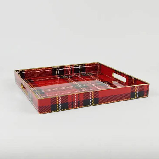 SQUARE TRAY RED PLAID - Findlay Rowe Designs