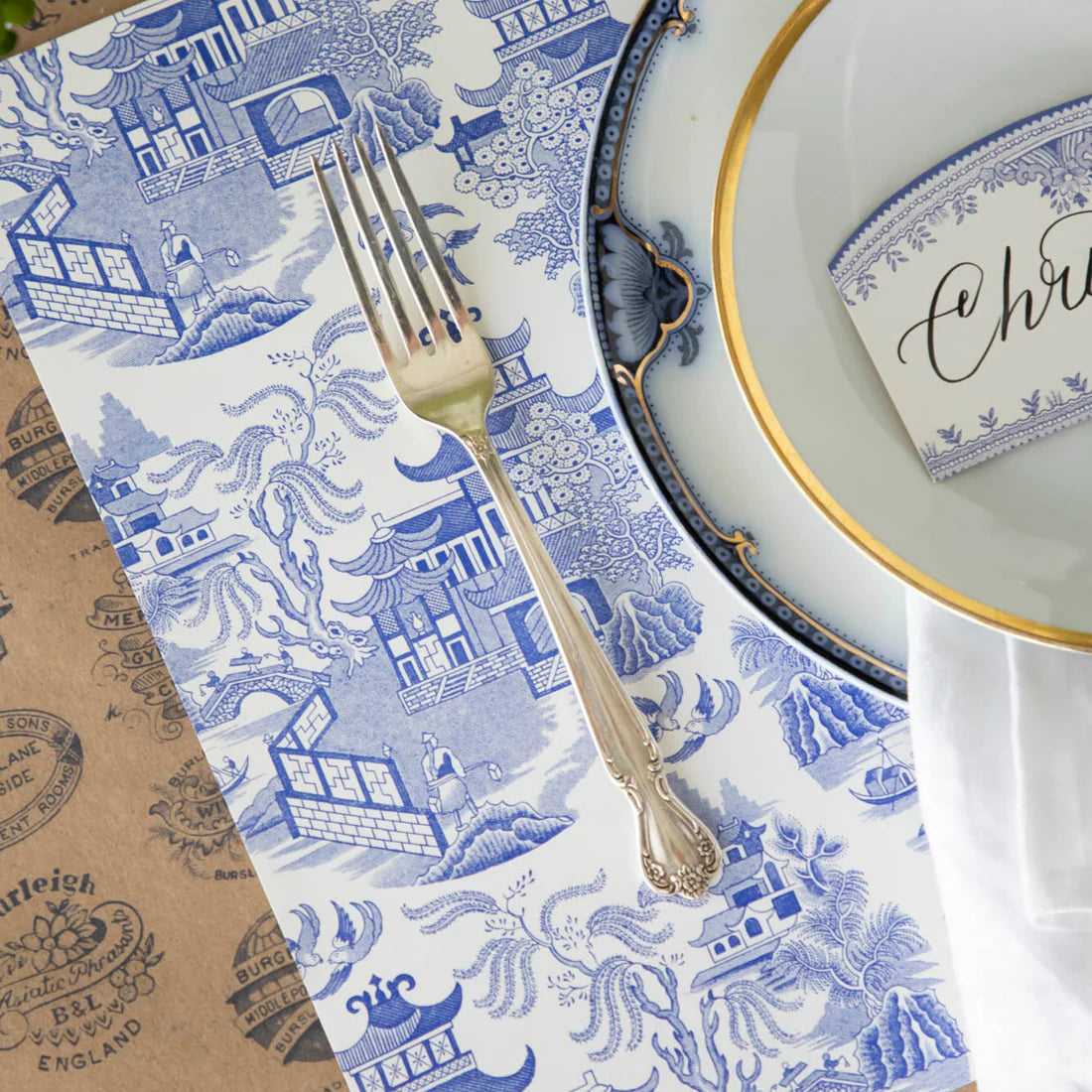 Hester and Cook - Placemat - Blue Willow