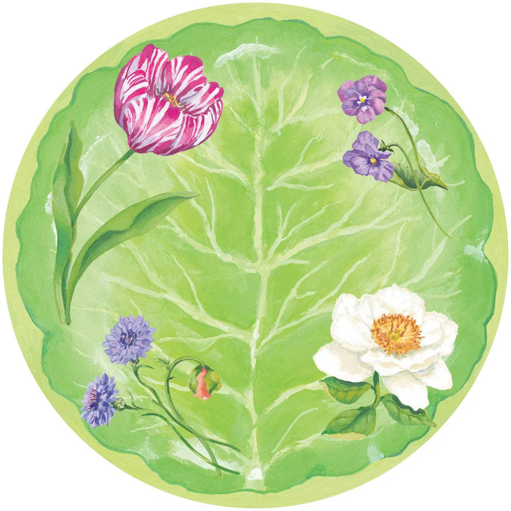 Caspari - Plate Dinner - Floral Majolica