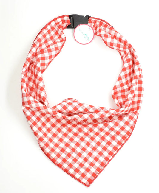 Dog Collar Accessory - Scarf - Red Gingham - Findlay Rowe Designs