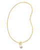 Kendra Scott - Necklace - Leighton Gold Pearl Chain - White Pearl