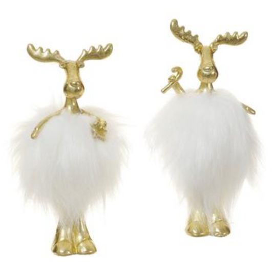 6.5" White Fur or Gold Moose - Findlay Rowe Designs