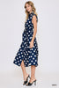 Dress - Polkadot Button Down - Navy