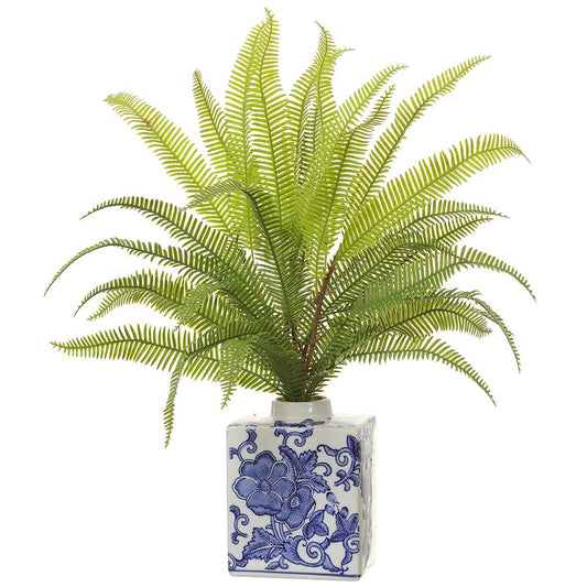 Ceramic Vase Green - 20in Sword Fern