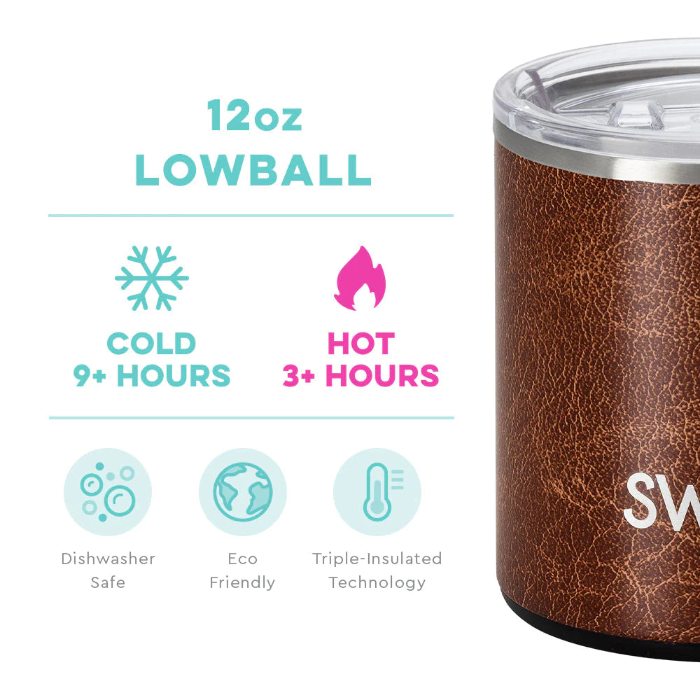 Swig - Lowball Tumbler 12oz - Leather - Findlay Rowe Designs