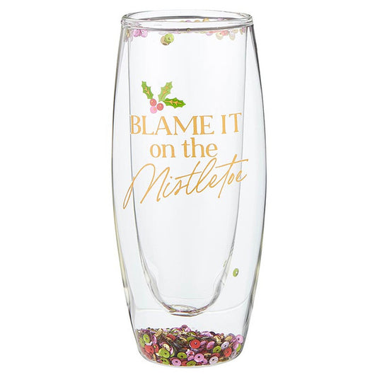 Flute - Double-Wall Champagne Glass - Blame It On The Mistletoe