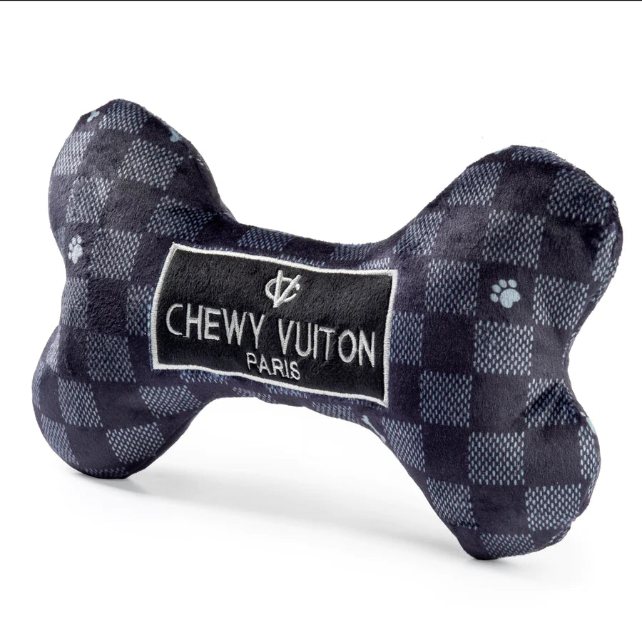 Chewy Vuiton Bone Toy - Large Black Check - Findlay Rowe Designs