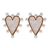 St. Armands - Pearl Studded Pink Tortoise Heart Earrings - Findlay Rowe Designs